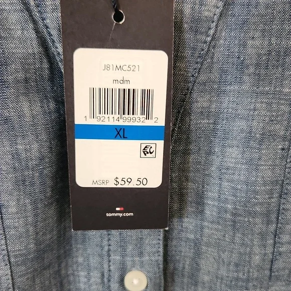 Tommy Hilfiger Blue Long Sleeve Shir sz XL - Picture 4 of 11